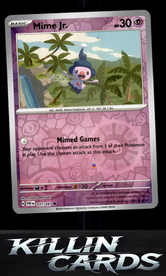 Reverse Holofoil Mime Jr. - 031/091 031/091 Pokemon Common SV: Paldean Fates Car