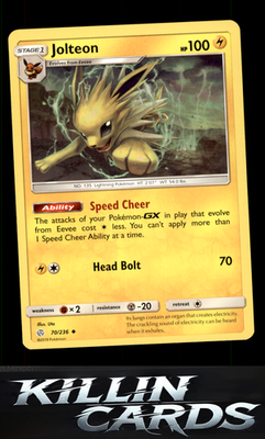 Jolteon 70/236 Pokemon Uncommon SM - Cosmic Eclipse Card NM