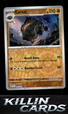 Reverse Holofoil Carkol 094/162 Pokemon Common SV05: Temporal Forces Card NM