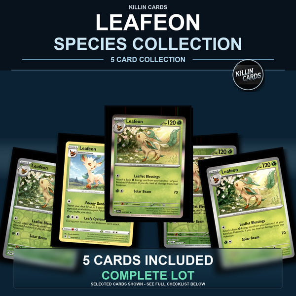 Pokemon TCG Leafeon Species Collection 5 Different Cards