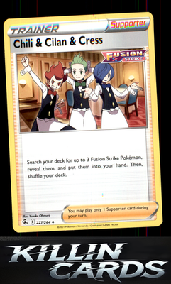 Chili & Cilan & Cress 227/264 Pokemon Uncommon SWSH08: Fusion Strike Card NM