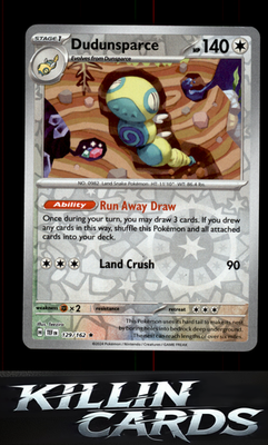 Reverse Holofoil Dudunsparce 129/162 Pokemon Rare SV05: Temporal Forces Card NM