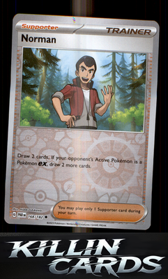 Reverse Holofoil Norman 168/182 Pokemon Uncommon SV04: Paradox Rift Card NM