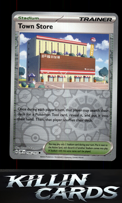 Reverse Holofoil Town Store 196/197 Pokemon Common SV03: Obsidian Flames Card NM