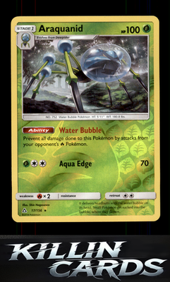 Reverse Holofoil Araquanid 17/156 Pokemon Rare SM - Ultra Prism Card NM