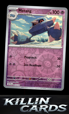 Reverse Holofoil Metang 062/159 Pokemon Common SV09: Journey Together Card NM