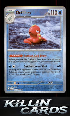 Reverse Holofoil Octillery 034/182 Pokemon Common SV04: Paradox Rift Card NM