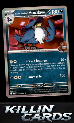 Team Rocket's Honchkrow 127/217 Pokemon Rare ME: Ascended Heroes Card NM
