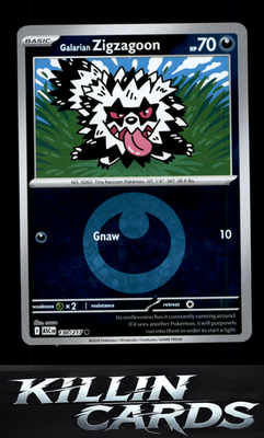 Reverse Holofoil Galarian Zigzagoon (Energy Symbol Pattern) 130/217 Pokemon Comm