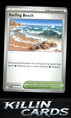 Surfing Beach 129/132 Pokemon Uncommon ME01: Mega Evolution Card NM