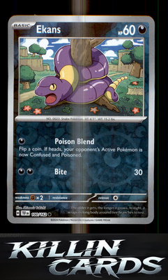 Reverse Holofoil Ekans 100/162 Pokemon Common SV05: Temporal Forces Card NM