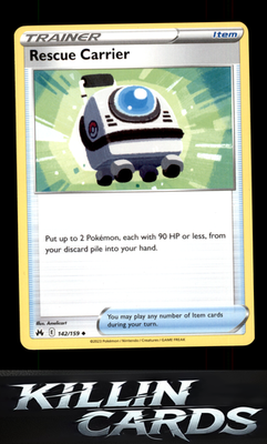 Rescue Carrier 142/159 Pokemon Uncommon SWSH: Crown Zenith Card NM