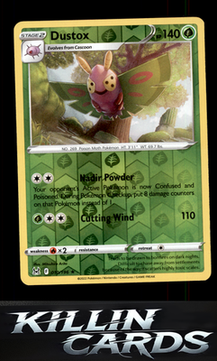 Reverse Holofoil Dustox 010/196 Pokemon Rare SWSH11: Lost Origin Card NM