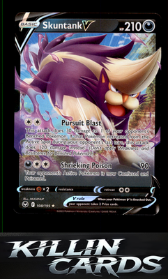 Skuntank V 108/195 Pokemon Ultra Rare SWSH12: Silver Tempest Card NM