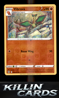 Reverse Holofoil Vibrava 075/172 Pokemon Uncommon SWSH09: Brilliant Stars Card N