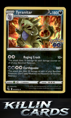 Tyranitar 043/078 Pokemon Holo Rare Pokemon GO Card NM