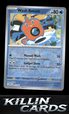Reverse Holofoil Wash Rotom 061/182 Pokemon Common SV10: Destined Rivals Card NM