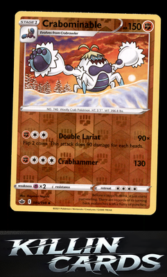 Reverse Holofoil Crabominable 085/198 Pokemon Uncommon SWSH06: Chilling Reign Ca