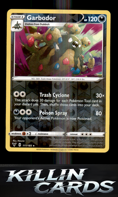 Reverse Holofoil Garbodor 111/185 Pokemon Rare SWSH04: Vivid Voltage Card NM