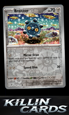 Reverse Holofoil Bronzor 144/197 Pokemon Common SV03: Obsidian Flames Card NM