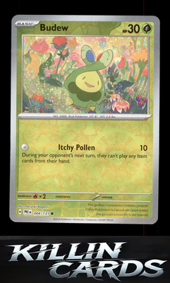 Reverse Holofoil Budew 004/131 Pokemon Common SV: Prismatic Evolutions Card NM