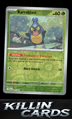 Reverse Holofoil Karrablast 009/086 Pokemon Common SV: Black Bolt Card NM
