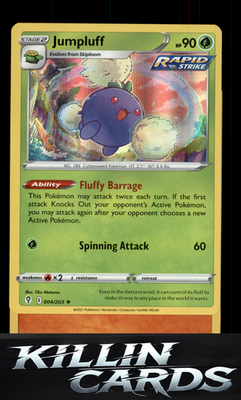 Jumpluff 004/203 Pokemon Holo Rare SWSH07: Evolving Skies Card LP