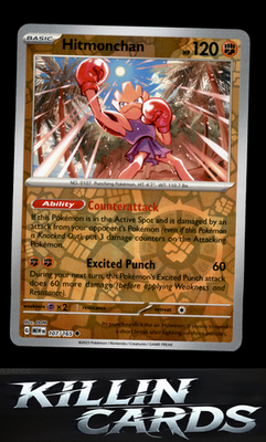 Reverse Holofoil Hitmonchan 107/165 Pokemon Uncommon SV: Scarlet & Violet 151 Ca