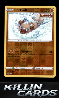 Reverse Holofoil Rockruff 086/198 Pokemon Common SWSH06: Chilling Reign Card NM