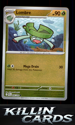 Reverse Holofoil Lombre 006/094 Pokemon Common ME02: Phantasmal Flames Card NM