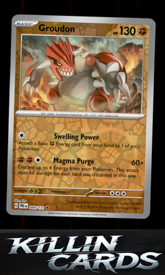 Reverse Holofoil Groudon 049/131 Pokemon Rare SV: Prismatic Evolutions Card NM