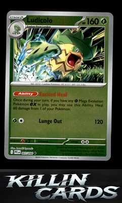 Reverse Holofoil Ludicolo - 007/094 007/094 Pokemon Uncommon ME02: Phantasmal Fl