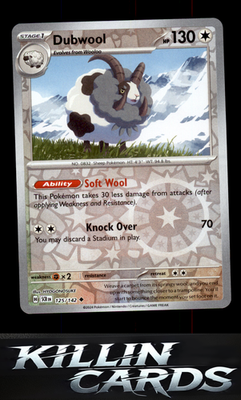Reverse Holofoil Dubwool 125/142 Pokemon Uncommon SV07: Stellar Crown Card NM