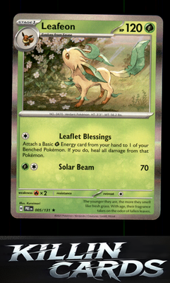 Leafeon 005/131 Pokemon Rare SV: Prismatic Evolutions Card NM