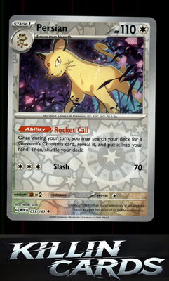Reverse Holofoil Persian 053/165 Pokemon Uncommon SV: Scarlet & Violet 151 Card