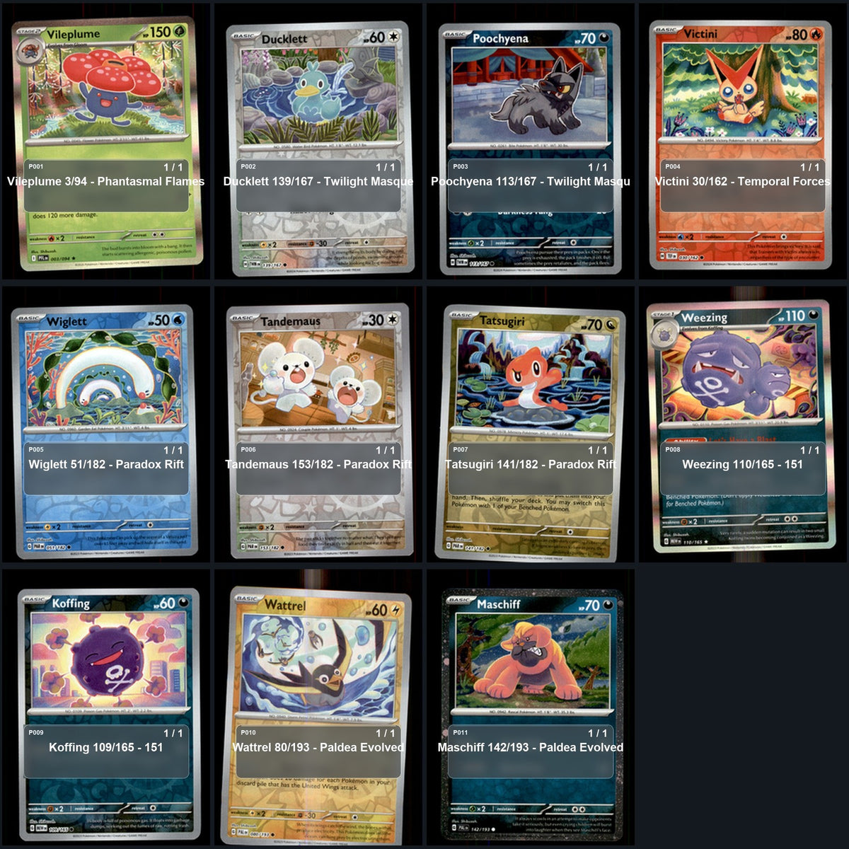 Pokemon TCG Shibuzoh. Artist Collection 44 Cards Lot