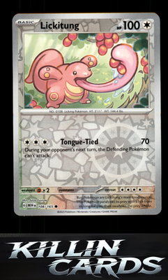 Reverse Holofoil Lickitung 108/165 Pokemon Common SV: Scarlet & Violet 151 Card