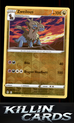 Reverse Holofoil Zweilous 114/203 Pokemon Uncommon SWSH07: Evolving Skies Card N