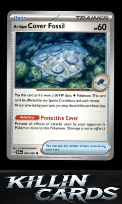 Antique Cover Fossil 080/086 Pokemon Common SV: Black Bolt Card NM