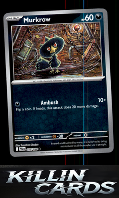 Reverse Holofoil Murkrow 057/094 Pokemon Common ME02: Phantasmal Flames Card NM