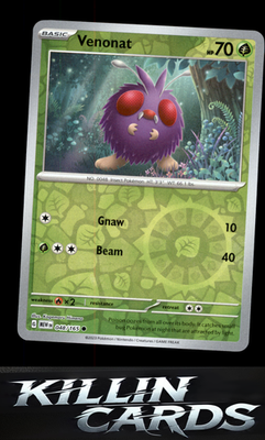 Reverse Holofoil Venonat 048/165 Pokemon Common SV: Scarlet & Violet 151 Card NM