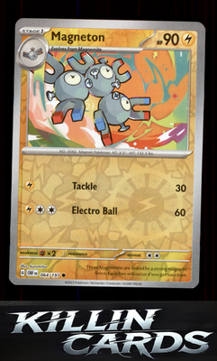 Reverse Holofoil Magneton 064/197 Pokemon Common SV03: Obsidian Flames Card NM