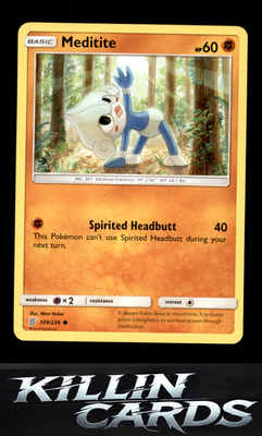 Meditite 109/236 Pokemon Common SM - Unified Minds Card LP