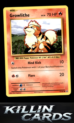 Growlithe 17/108 Pokemon Common XY - Evolutions Card NM