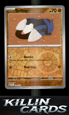 Reverse Holofoil Drilbur 108/191 Pokemon Common SV08: Surging Sparks Card NM
