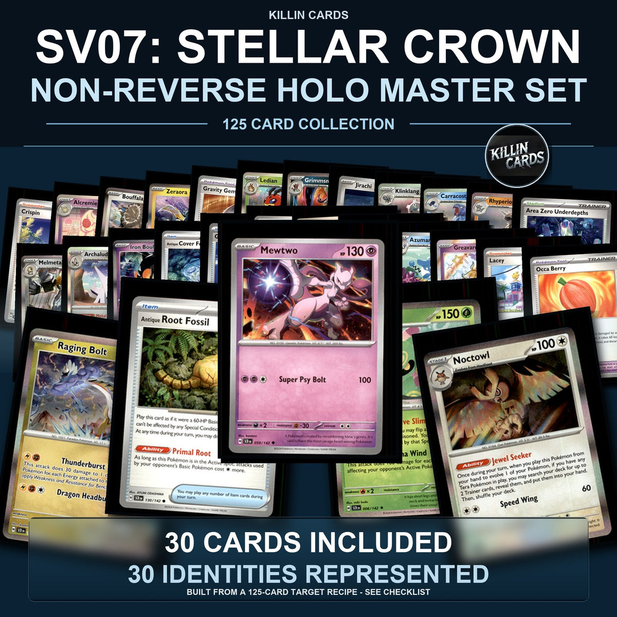 Pokemon TCG SV07: Stellar Crown C/UC/R Standard Set 30 Cards