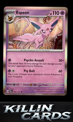 Reverse Holofoil Espeon 033/131 Pokemon Rare SV: Prismatic Evolutions Card NM