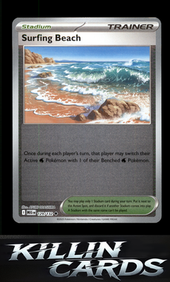 Reverse Holofoil Surfing Beach 129/132 Pokemon Uncommon ME01: Mega Evolution Car