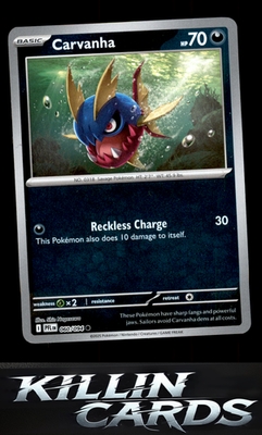 Reverse Holofoil Carvanha 060/094 Pokemon Common ME02: Phantasmal Flames Card NM