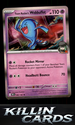 Team Rocket's Wobbuffet 082/182 Pokemon Rare SV10: Destined Rivals Card NM